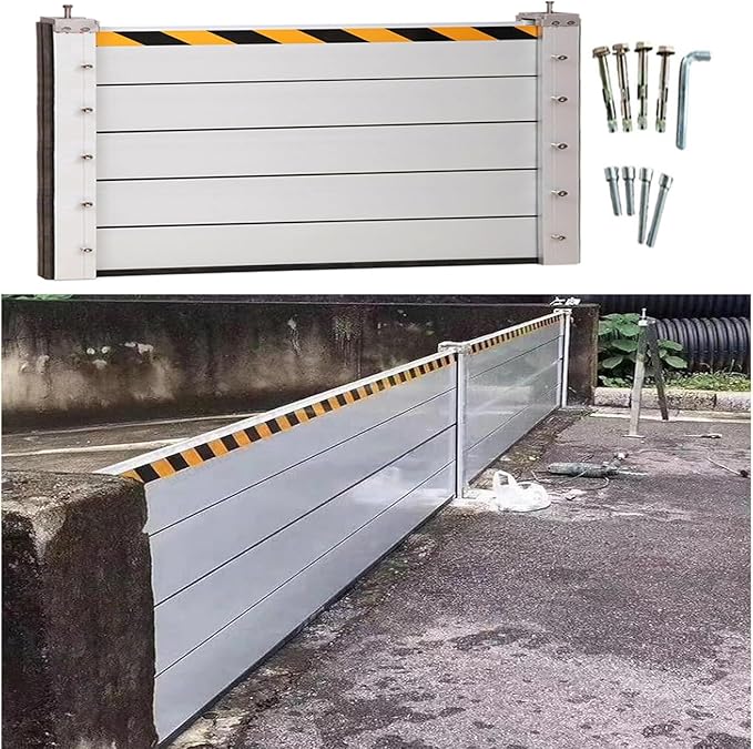 Reusable Aluminum Flood Barriers/Gates for Home Doors, 3/4/5/6/7/8/9/10/11/12/13/14/15/16/17/18ft Long Flood Prevention Barrier Water Stopper Shield for Outside/Indoor/Garage Door(H 3.3ft(1