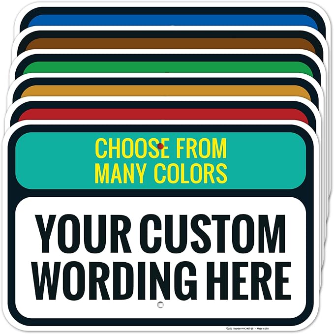 Custom Personalized Signs For Home, Office, Business, Delivery, Decor, Indoor/Outdoor Use Black Border Sign, 12x18 Aluminum Inches, Rust Free .063 Aluminum, Fade Resistant, Made in USA