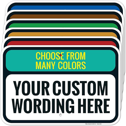 Custom Personalized Signs For Home, Office, Business, Delivery, Decor, Indoor/Outdoor Use Black Border Sign, 12x18 Aluminum Inches, Rust Free .063 Aluminum, Fade Resistant, Made in USA