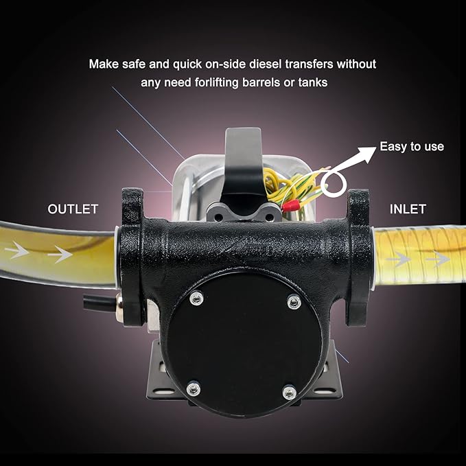 12V Automatic Gasoline Fuel Transfer Pump Kit,15 GPM Heavy-duty Self Priming Portable Self-priming Fuel Oil Transfer Pump for Gasoline, Diesel, Kerosene, Mineral Spirits and More