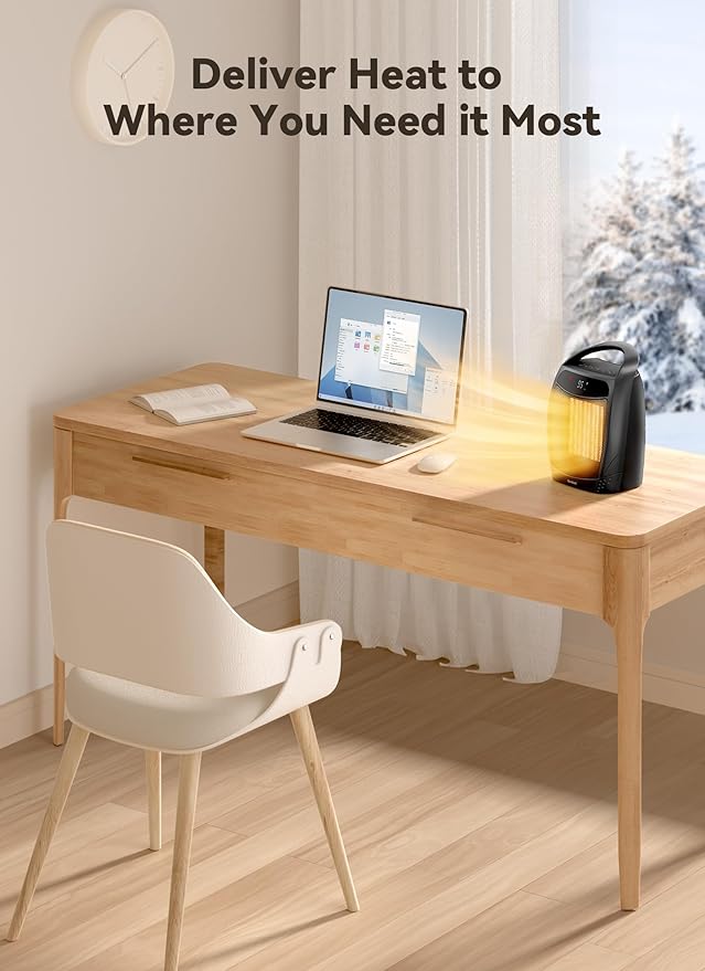 GiveBest Space Heater, 1500W Electric Portable Heaters for Indoor Use, Remote, 4 Mode, Timer, ECO Mode, PTC Ceramic Fast Safety Heat for Bedroom Office Home