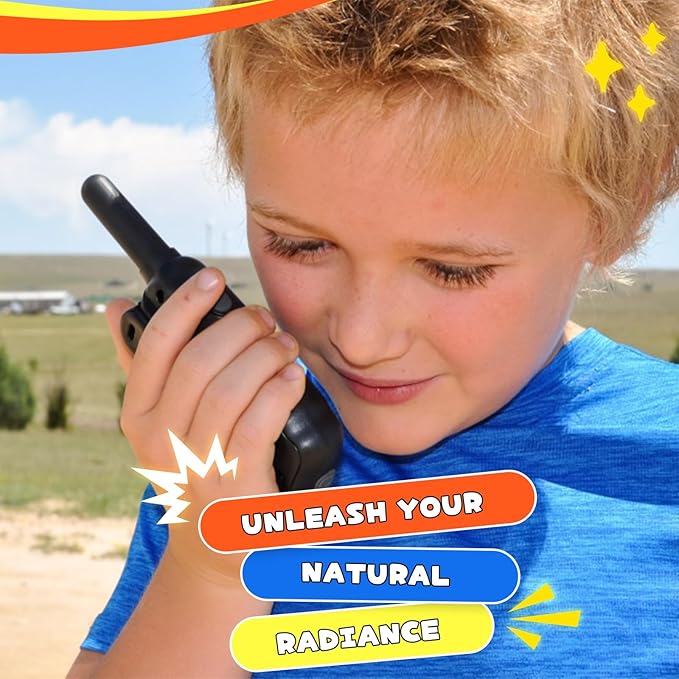 Wishouse Walkie Talkies for Kids Rechargeable Long Range, Xmas Birthday Gift for Boys Girls 4 5 6 7 8 9 10 Year Old, Hiking Gear Camping Games, Toys with Flashlight, VOX, Easy to Use 3 Pack