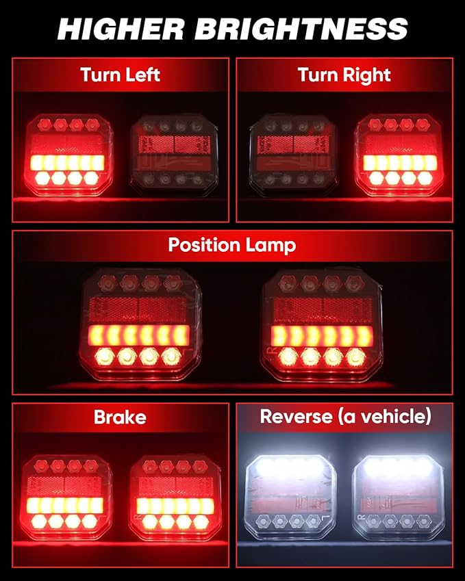 Saker Wireless Trailer Lights Magnetic, 2.4GHz Remote LED Tow Kit with 100FT Range & 1-Mile Visibility, USB-C Charging IP65 Waterproof for Trucks, RVs, Boats, Trailers