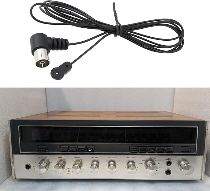 eMagTech 2Pcs FM Radio Antenna Coaxial Cable for Table Top Home Stereo Receiver Audio Video Radio Receiver