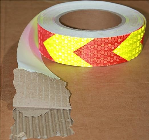Reflective Tape Outdoor Waterproof 1 inch X 166 feet, High Visibility Hazard Conspicuity Warning Safety Industrial Marking Tape