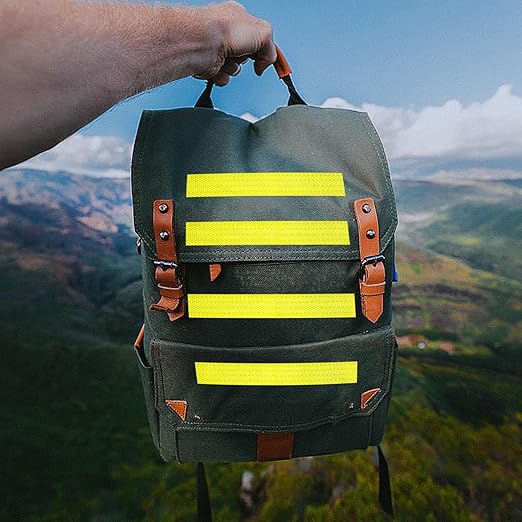 Fluorescent Yellow Reflective Tape Outdoor Waterproof 12 inch Wide, High Visibility Warning Safety Industrial Marking Tape (10 feet)