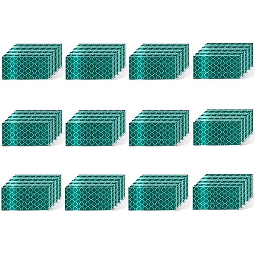 Green Reflective Stickers 1 inch X 2 inch Outdoor Waterproof High Visibility Warning Safety Adhesive Reflector Tape (120 Pcs)