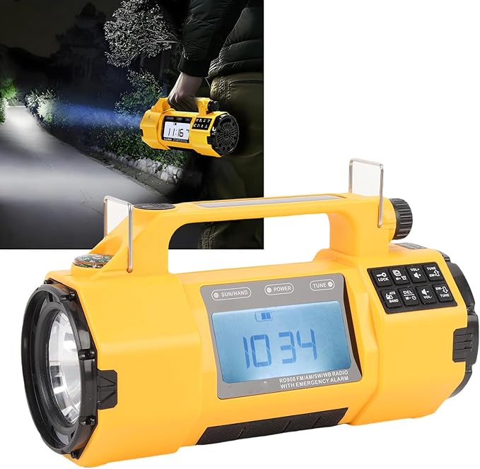 Yoidesu Emergency Radio, 5000mAh NOAA Emergency Weather Radio, Hand Crank Emergency Radio with AM/FM/SW/NOAA Weather Alert, Flashlight, Reading Lamp, Cell Phone Charger