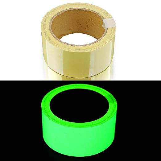 Oumers Glow in The Dark Tape 33 ft x 2 inch Green High Bright Luminous Tape Sticker Removeble Waterproof and Photoluminescent
