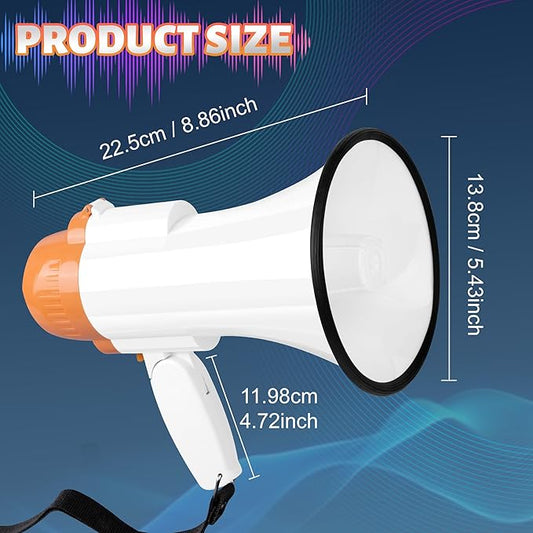 30 Watt Power Portable Megaphone Bullhorn Speaker Voice, Siren/Alarm and 240S Recording with Volume Control and Strap