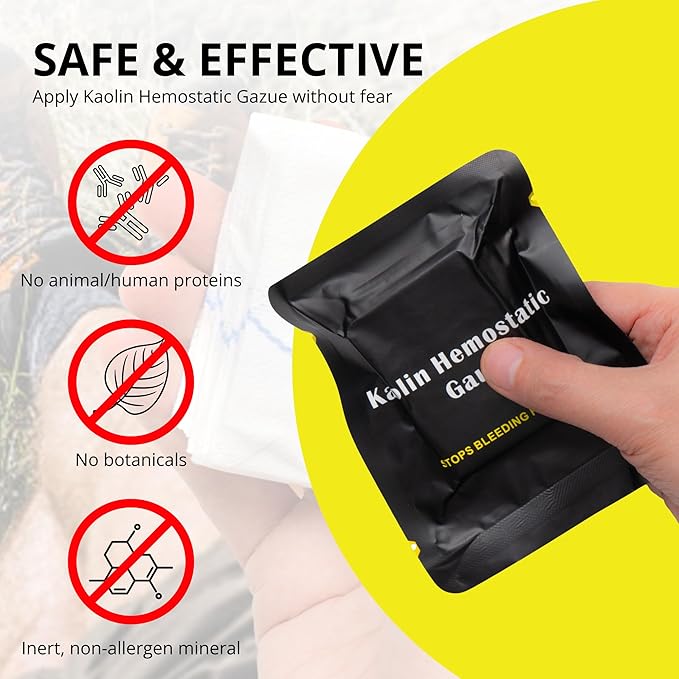 First Aid Advanced Quick Clotting Combat - Flexible Hemostatic - Stop The Bleed kit Faster Wound Packing with Quick Clotting Medical - Survival Kit Supplies - 3" x 12.5' (CT-GAUZE2)