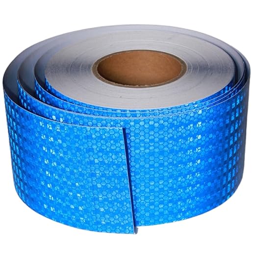 Industrial Reflective Tape Blue 4 inch Wide, Outdoor Waterproof Hazard Conspicuity Safety Marking Tape (166 feet)