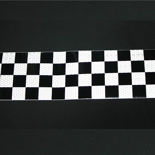 Black and White Reflective Tape 4 Inch x 168 Feet, Outdoor Waterproof High Visibility Stickers, High Intensity Safety Strips