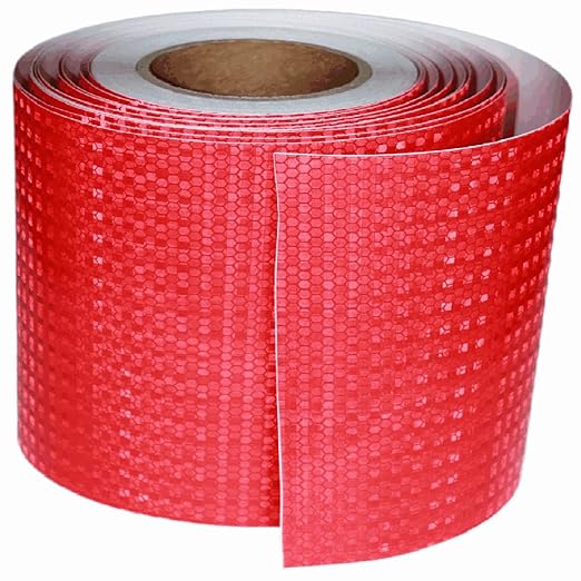 Red Reflective Tape Outdoor Waterproof 6 inch Wide, High Visibility Warning Industrial Marking Tape, Safety Stickers (68 feet)