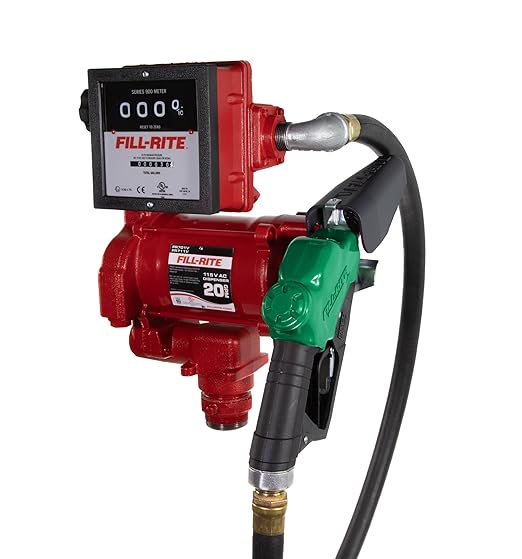 Fill-Rite FR711VA 115V 20 GPM Fuel Transfer Pump with Mechanical Gallon Meter Package - Heavy-Duty Electric Pump with High Flow Rate and Durable Construction