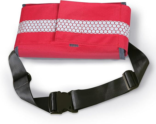 Empty First Aid Waist Bag Molle Medical Pouch with Belt, EMS Fanny Pack with Three-piece System,IFAK Medical Bag for Camping,Hiking or Traveling (Red)
