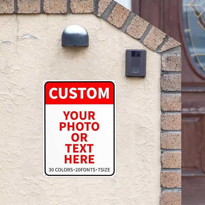 Custom Metal Signs - Personalized Business, Office, Home, Delivery, Road, Garden, Hazard, Parking, Decorative Signs, 12''x16''