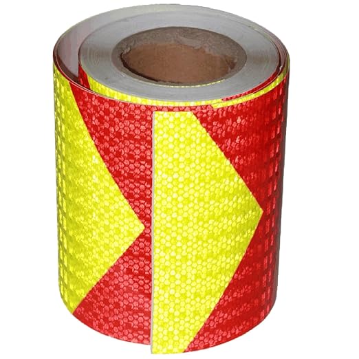 Reflective Tape 8 Inch x 68 Feet, High Visibility Safety Caution Strips, Hazard Conspicuity Warning Adhesive Stickers