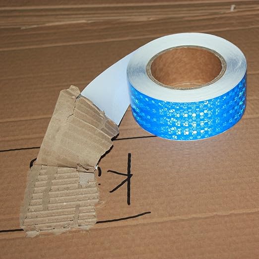 Industrial Reflective Tape Blue 2 inch for Bikes, Outdoor Waterproof High Visibility Safety Warning Adhesive Stickers Strips (66 feet)