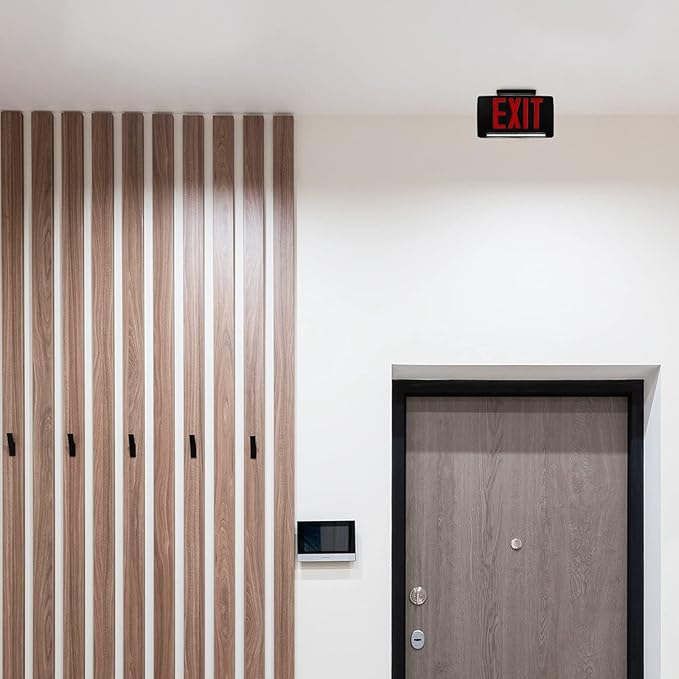 Ciata 6 Pack Ultra Bright Energy-efficient Lighted Exit Signs with Battery Backup, Indoor Led Emergency Exit Sign, Battery Powered Exit Sign, Exit Signs for Business, Led Adjustable Light Pipe Combo