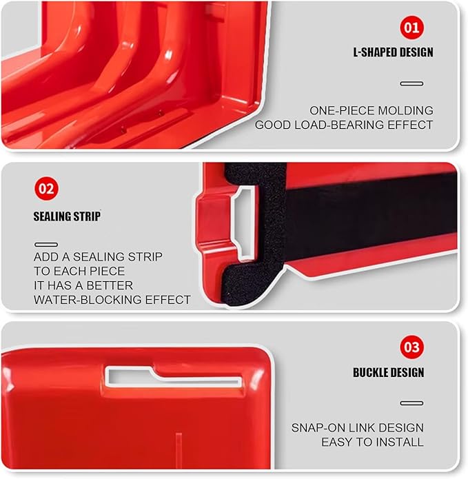 Flood Protection Barrier, Abs L-Shaped Baffle Flood Barriers, Removable Flood Panels Mobile Flood Protection Panels, Flood Barrier for Shopping Malls, Subway Stations, Garages, Dams (40)