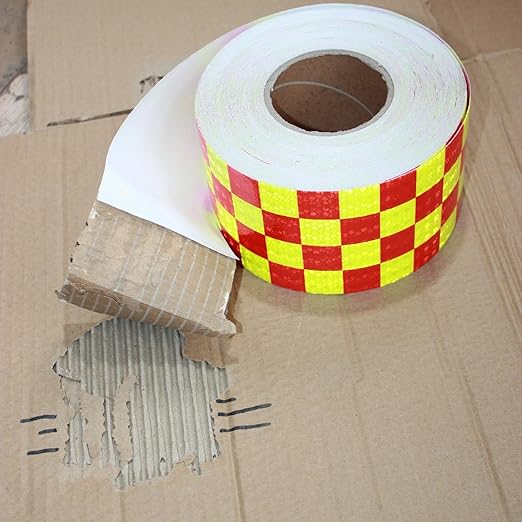 Industrial Reflective Tape 4 inch Wide for Truck, Outdoor Waterproof High Visibility Safety Warning Adhesive Strips (166 feet)
