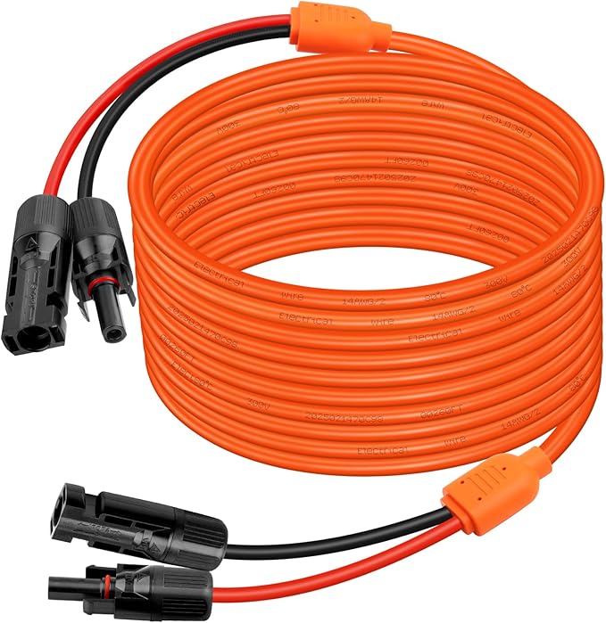 XRDS -RF Solar Extension Cable 75FT, 14AWG Tinned Copper with Solar Panel Connectors, 10AWG Red & Black Branch Wires, Heavy Duty Outdoor Power Cord for RV, Inverter, Generator, Off-Grid System