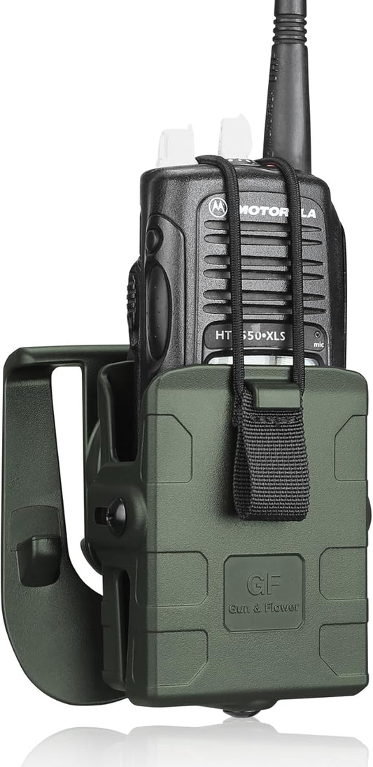 Paddle Holster for Motorola APX/XTS/HT, Kenwood TK/Hytera PD Series Radios – Radio Holder with Index Finger Release, Adjustable Cant, Right Handed, OWB Carry, Green