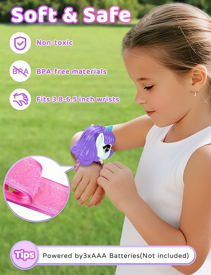 Vvinca Walkie Talkies for Kids 2 Pack, Unicorn Toys for Girls Age 3-4-5-6-7 Christmas Birthday Gifts 8 9 10 11 12 Year Old Long Range Camping Outdoor Toddler Toy Walkie-Talkie Stocking Stuffers