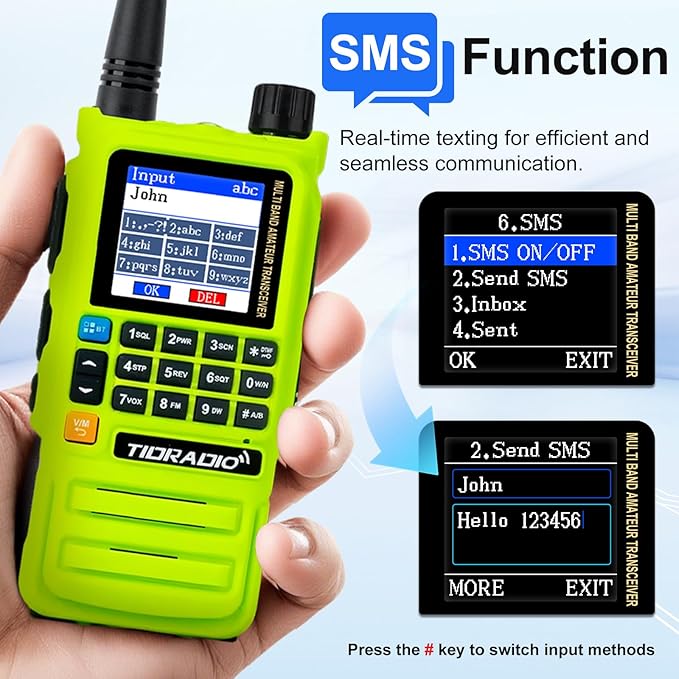 TIDRADIO TD-H3 Plus GMRS Radios Long Range Walkie Talkies USB-C Charging & Wireless Programming Multi-Band Rechargeable Two Way Radio 2500mAh Battery AM/FM NOAA DTMF VOX Frequency Copy -2 Pack Green
