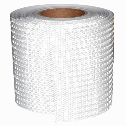White Reflective Tape Outdoor Waterproof 6 inch Wide, High Visibility Warning Industrial Marking Tape,Safety Stickers (68 feet)