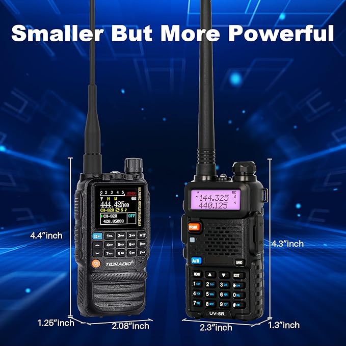 TIDRADIO TD-H3 Ham Radio Type C & Wireless Programming(4PCS Batteries)，8-Band Long Range Walkie Walkies Rechargeable Handheld Portable Full-Featured 2 Way Radios- Black, Full Kit 2Pack