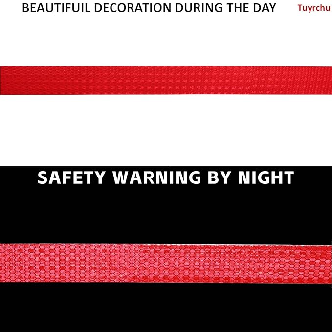 Red Reflective Tape Outdoor Waterproof 1 inch Wide for Trailer, High Visibility Safety Warning Adhesive Strips (66 feet, 5 Rolls)