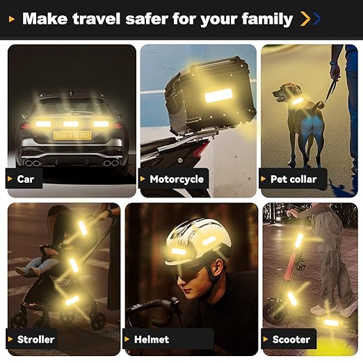 20 Pcs Super Reflection Reflective Stickers Made of 3M 823i, Safety Reflective Tape for Car Bike Mailbox Helmet, Black Conspicuity Tape Outdoor Waterproof 3.15" X 1.18"