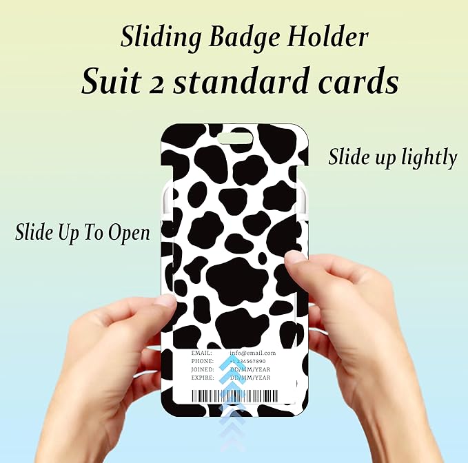 Fun Badge Holder Lanyard Cute Cow ID Card Holders Detachable Name Tag Clips Cute Funny Nurse Teacher Office Gifts Women Man Badge Holder (Cow)