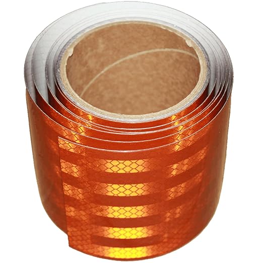Non Fading Reflective Tape Brown Outdoor Waterproof 4 inch Wide, High Visibility Safety Warning Reflector Sticker Strips (11 feet)