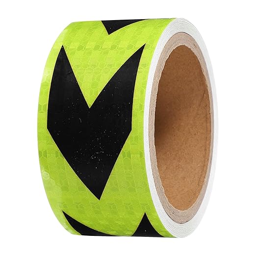 PATIKIL Reflective Tape, 2 Inch x 20 ft Waterproof Self Adhesive High Visibility Safety Warning Arrow Tape Outdoor Reflectors for Trucks Trailers Cars, Green Black