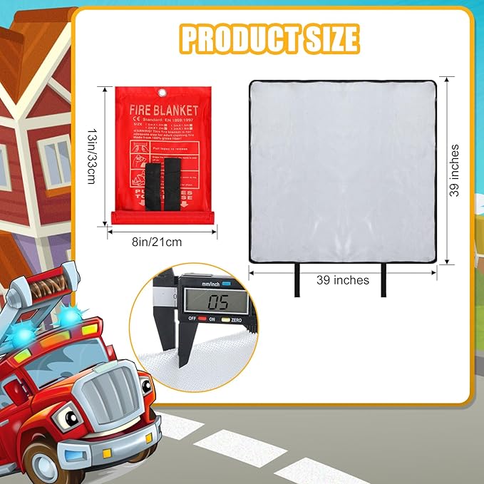 50 Pack Fire Blanket for Home and Kitchen Bulk 39 x 39 Inch Emergency Fire Blanket Fiberglass Fire Blankets Emergency Fire Retardant Blankets for Home,Kitchen,Camping School(White)