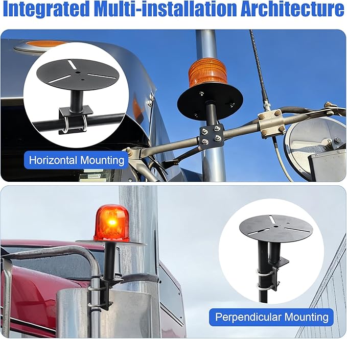 2PCS Strobe Light Mounting Bracket, Bolt-on Trucks Mirror Bracket for Mounted Warning Lights, Fit for Magnetic Emergency Strobe Light