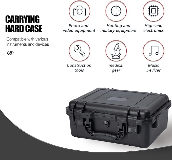 Hard case Waterproof Hard Case with DIY Customizable Foam Insert Portable Protective Case for Camera Drones Equipments Tools Test Instruments 16.9''x13.7''x7.1''