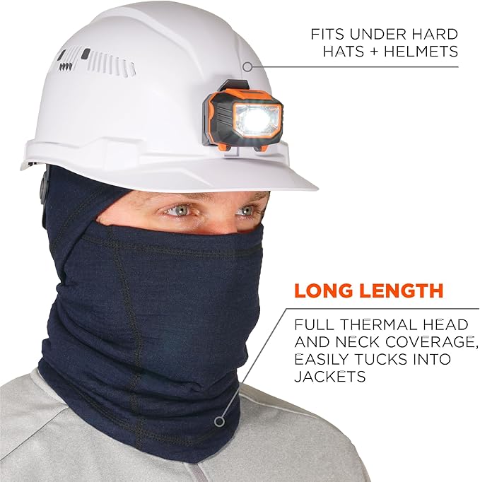 Ergodyne - 16848 Winter Balaclava, Fire Resistant, FR Compliant-Meets ASTM F1506 & NFPA 2112, N-Ferno 6847, Black Navy