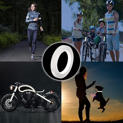 Reflective Safety Tape,1/2 Inch×45 Feet Silver White Reflective Strips,high Viscosity Waterproof Reflective Tape for Bikes Cars Ships Motorcycles Raincoat.