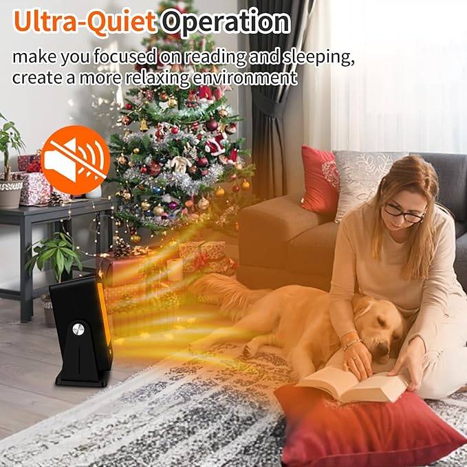 Space Heaters for Indoor Use,Desktop Small PTC Heater with 2s Fast Heating,Tip-Over&Overheat Protection,30°Adjustable Angle Portable Personal Electric Heater for Office,Bedroom,Garage,Dorm