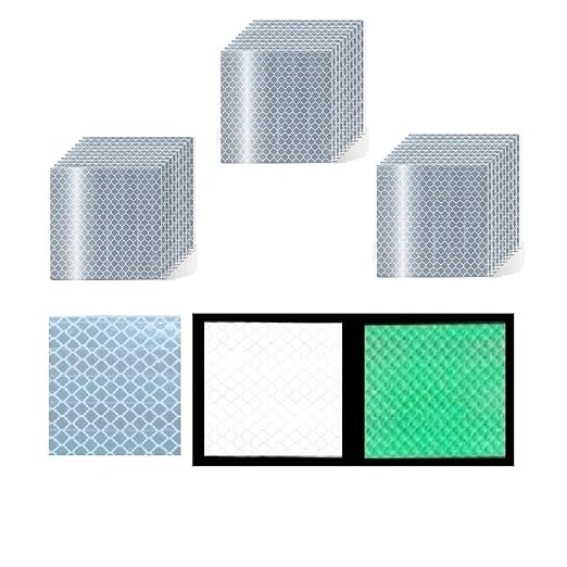 Glow in The Dark Reflective Stickers 3 inch X 3 inch for Bikes, Outdoor Waterproof High Visibility Reflector (30 Pcs)