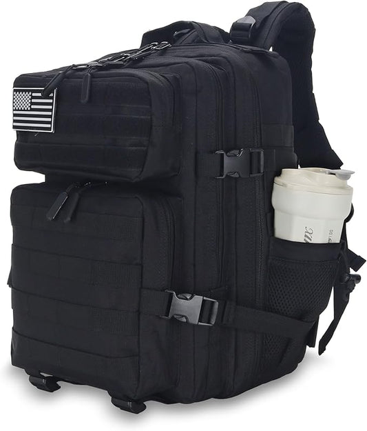 25L Tactical Backpack for Men and Women Military Backpack Small Assault Pack Molle Backpack Bug Out Bag Travel Rucksack Daypack (Black)