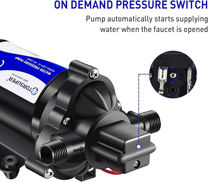 Self-Priming Water Transfer Pump 110V AC, 4GPM 45PSI High Pressure Booster Pump, Black Stainless Steel Diaphragm Garden Sprinkler Pump for Home, Kitchen, Bathroom, Marine, Yacht