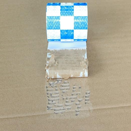 Blue White Reflective Tape Outdoor Waterproof 3 inch, High Visibility Conspicuity Safety Industrial Marking Tape (11 feet)