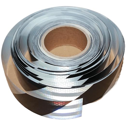 Reflective Tape Black and White 2 inch Wide for Cars, Outdoor Waterproof High Visibility Safety Warning Adhesive Strips (166 feet)