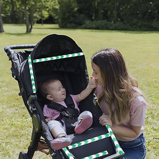 Reflective Tape Green and White 4 inch X 166 feet, Outdoor Waterproof Hazard Conspicuity Safety Industrial Marking Tape