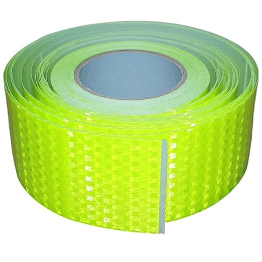 Fluorescent Green Reflective Tape Outdoor Waterproof 3 inch Wide, High Visibility Warning Industrial Marking Tape, Safety Stickers (168 feet)